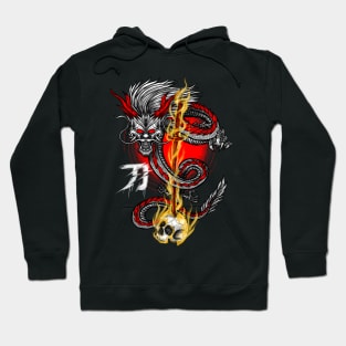 Katana on Skull Hoodie